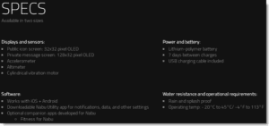 Razer Nabu - RazorNabu_specs